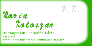 maria koloszar business card