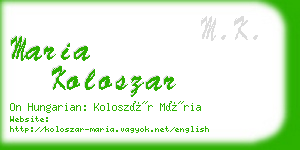 maria koloszar business card